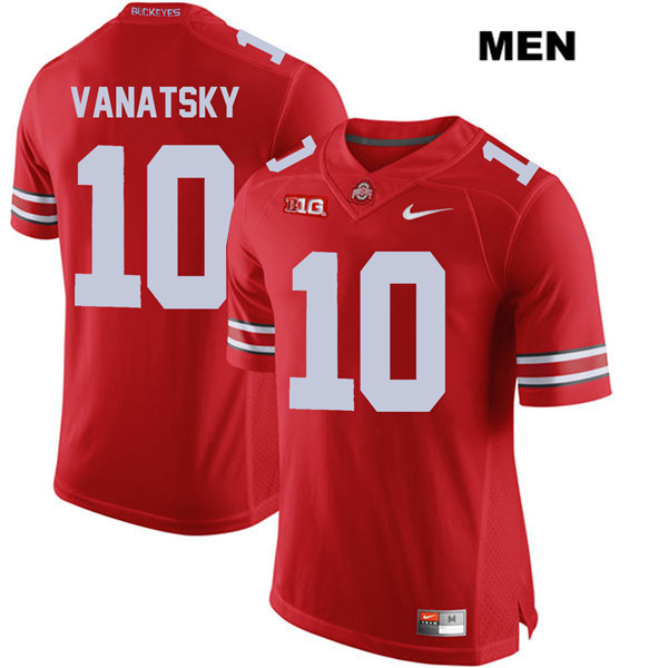 Ohio State Buckeyes Men's Daniel Vanatsky #10 Red Authentic Nike College NCAA Stitched Football Jersey ES19V54DK